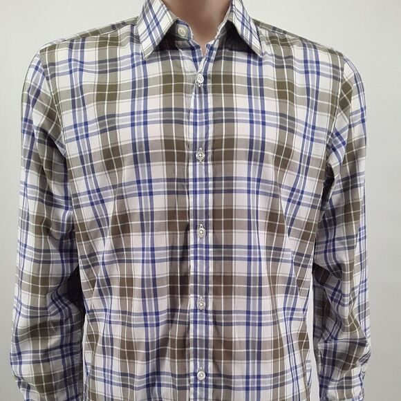 BOSS HUGO BOSS Regular Fit Men's Shirt Size M 100% Cotton Made in Italy - Picture 2 of 8